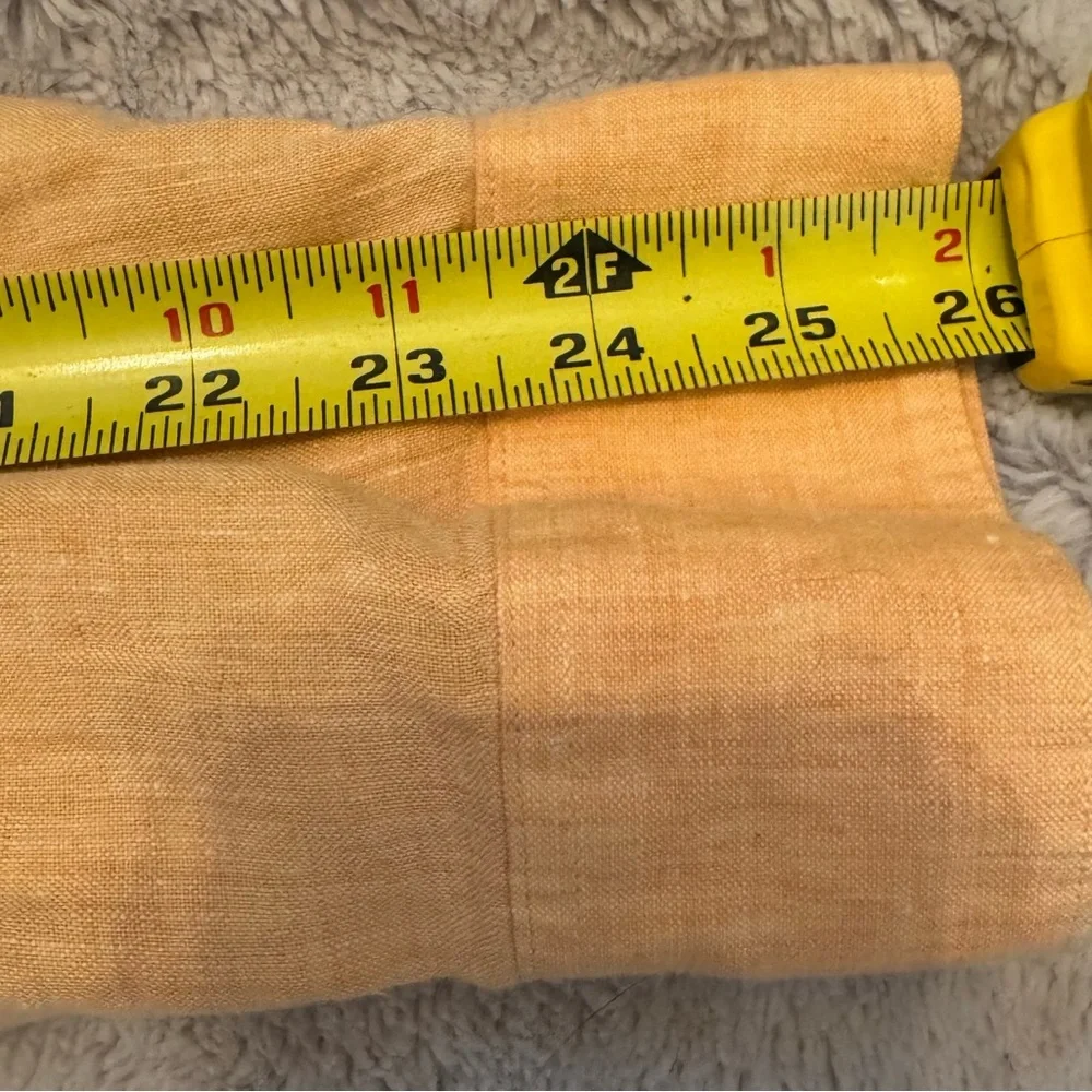 Banana Republic‎ Linen Button Up Shirt Peach Salmon XL Long Sleeve Pocket